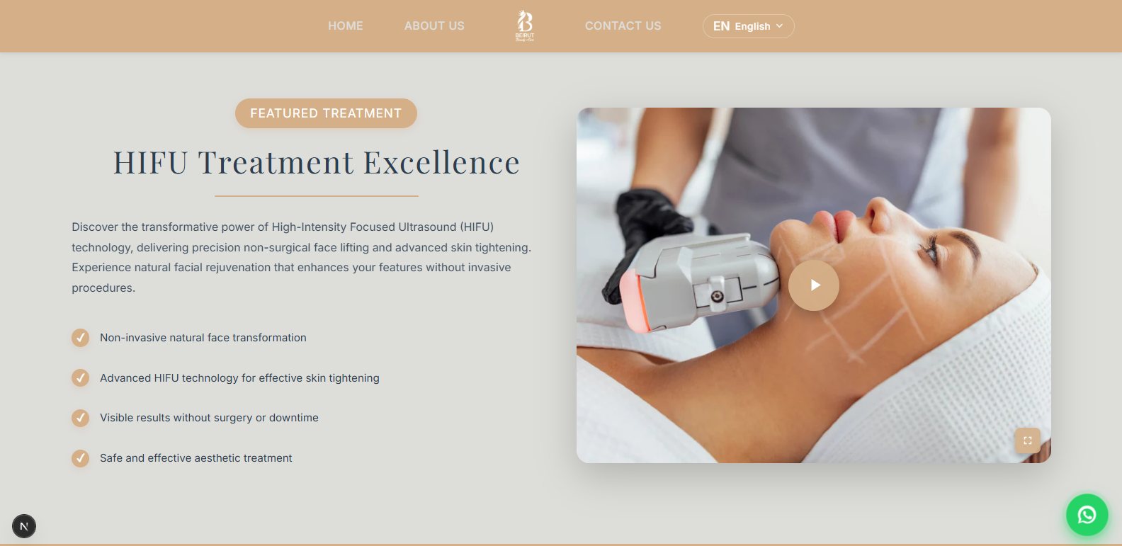 HIFU treatment breakdown with benefits list