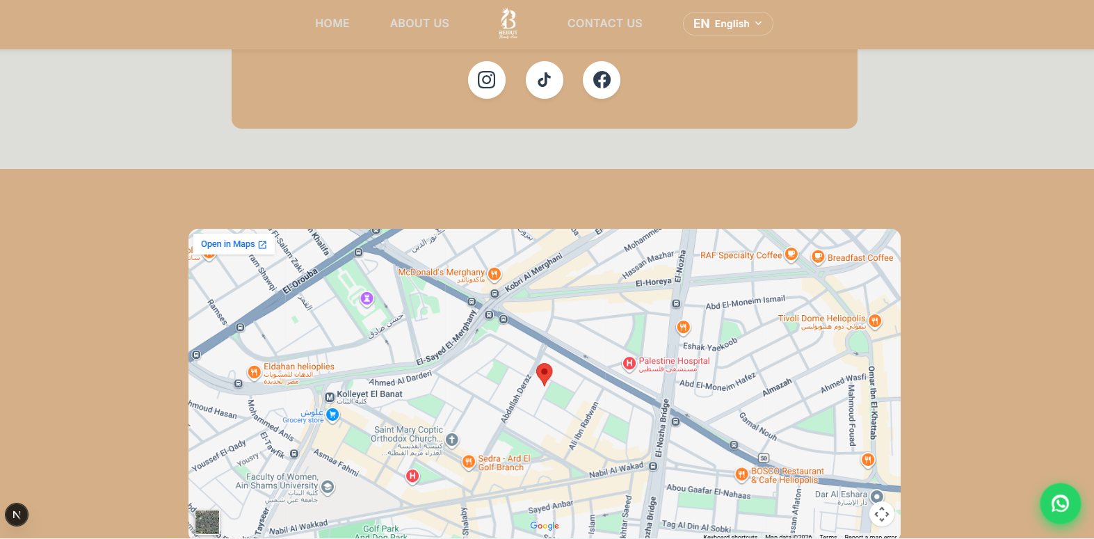 Clinic location map in Heliopolis, Cairo