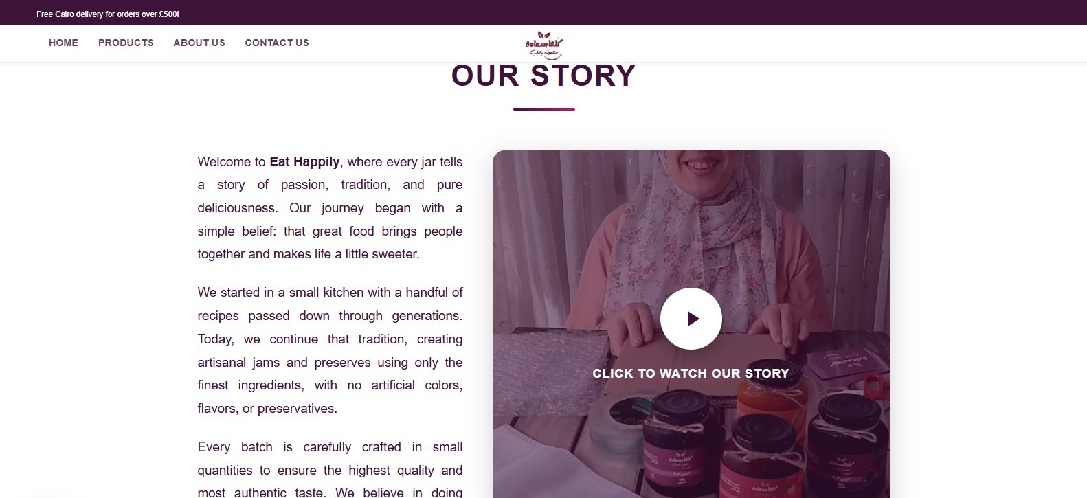 Our Story brand section