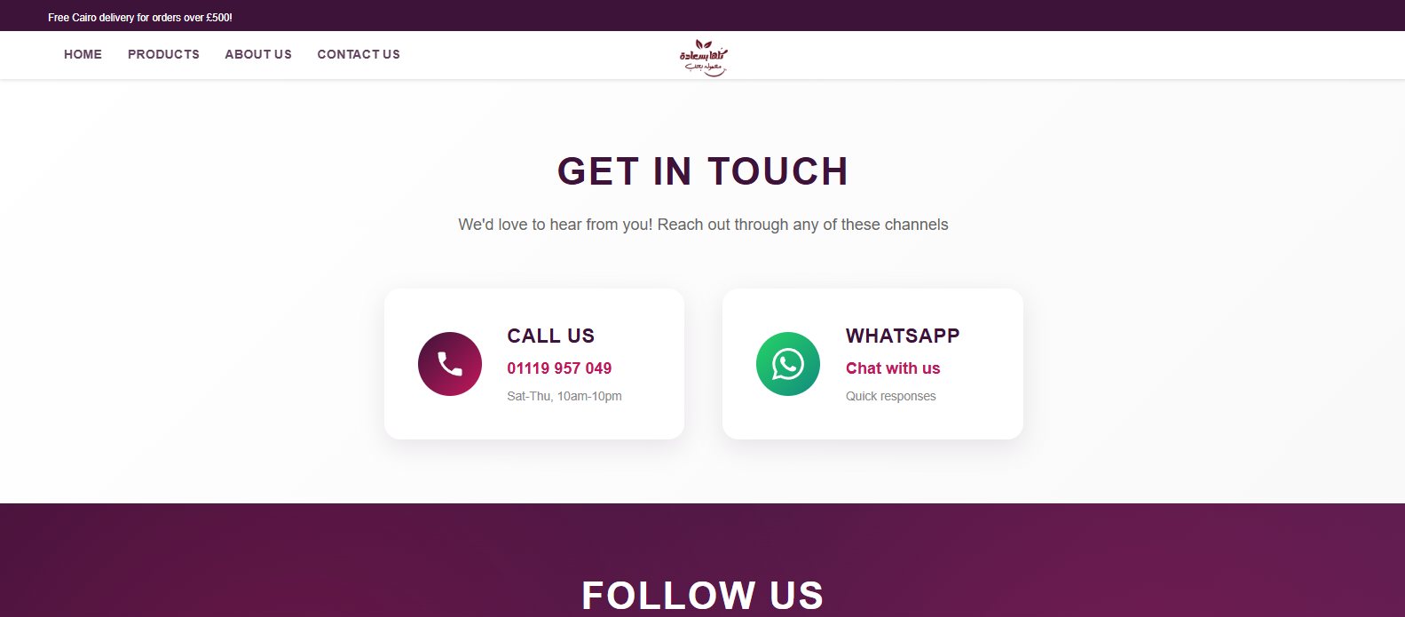 Contact and ordering options